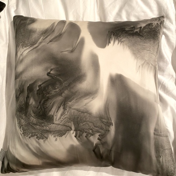 2 Silk 20x20 Aviva Stanoff Black & White Pillows - Picture 2 of 7